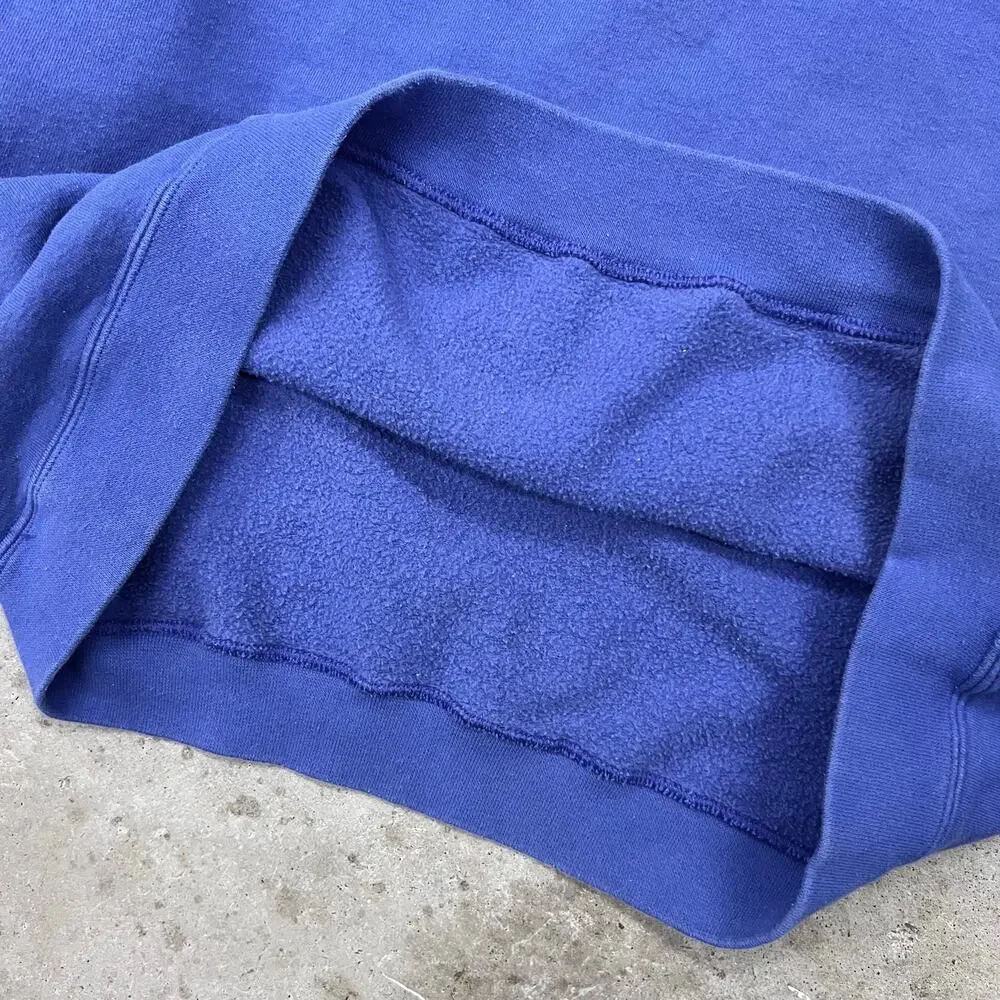 Vintage 90s Nike Tonal Royal Blue Mini Swoosh Crewneck Sweatshirt Boxy XL Fall